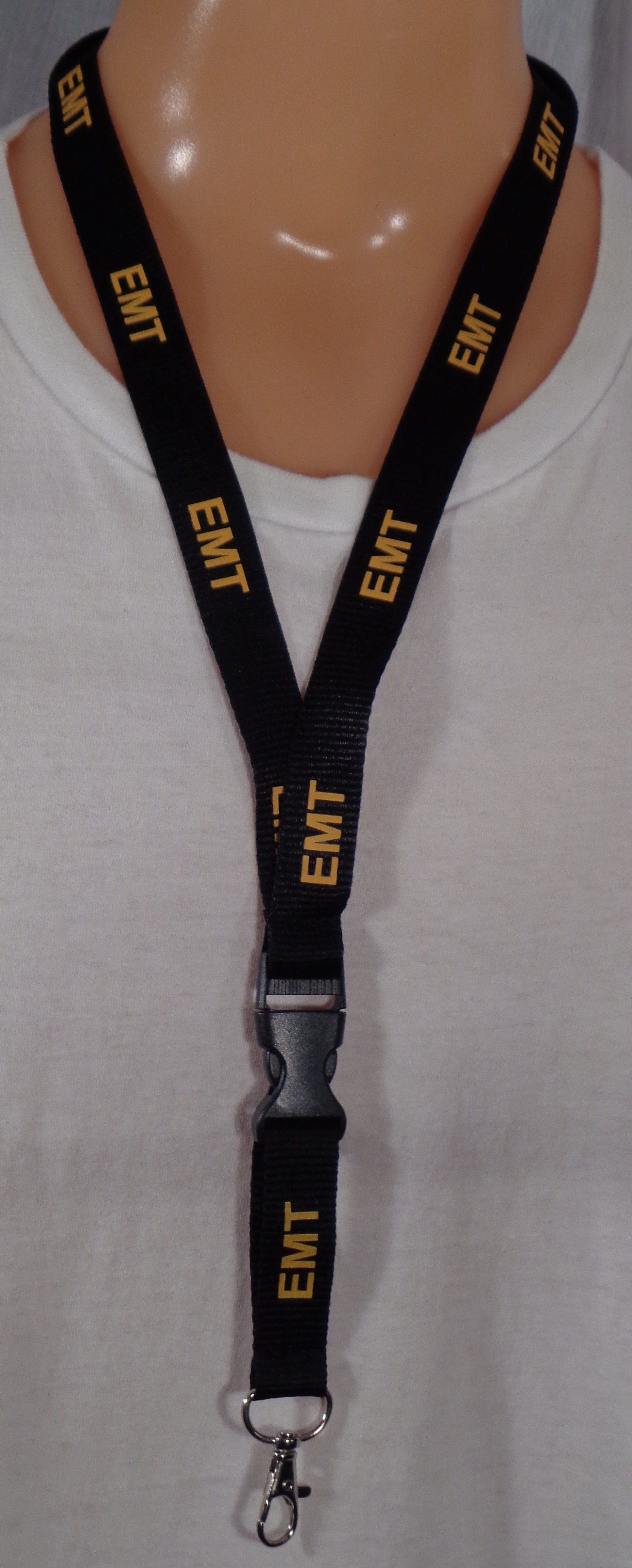 EVENT STAFF Lanyard Neck ID/Card Key Holder GOLD lettering on BLACK